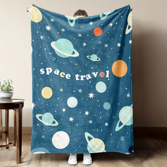 This luxurious Cartoon Planet Safari Blanket is designed for both kids and adults to provide unparalleled comfort while lounging or snuggling up. Crafted from ultra-soft flannel material, this blanket is perfect for travel, sofa, bed and office décor, and makes an ideal all-season gift for birthdays and holidays.