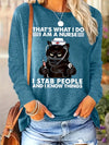 Fashionable and Fun: Women's Plus Size Casual T-Shirt with Hilarious Cat Slogan Print