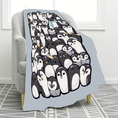 Penguin Paradise: Personalized Pattern Blanket for Ultimate Comfort and Versatility
