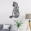 Geometric Cat Metal Art Wall Decor - Stylish Home Decoration for Living Room