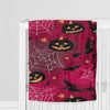 Pumpkin, Bat and Spider Web Print Throw Blanket - Warm and Comfortable Flannel Blanket for Sofa, Bed, Couch, Office - Multi-Purpose Blanket - Perfect Halloween Decor and All-Season Gift