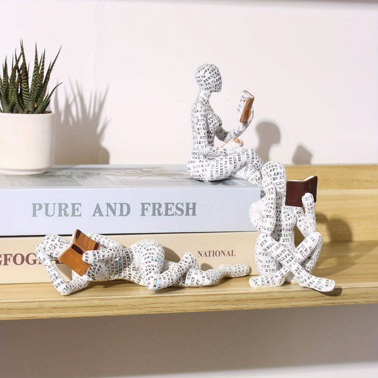 The Enlightened Reader: Resin Reading Women Sculpture for Home, Study Room, and Garden Decor