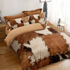 Fur Pattern Stitching Print Rustic Cowhide Style Duvet Cover Set for Your Bedroom or Guest Room (1*Duvet Cover + 2*Pillowcases, Without Core)