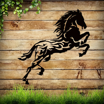 Wild Spirit: Geometric Metal Horse Wall Art - Perfect Home and Office Decoration for Wildlife Enthusiasts and Farmhouse Décor Lovers!