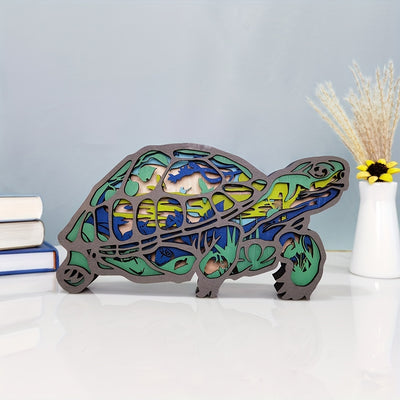 Exquisite Tortoise Wooden Art Carving: A Perfect Holiday Gift and Home Decor Accent