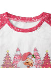 Plus Size Christmas Cute Sweatshirt: Women's Festive Santa Claus and Leopard Print Pullover