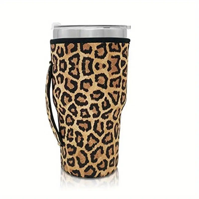 Neoprene Insulated Iced Tumbler with Handle- Reusable and Convenient - Protects 30oz - 32oz Tumblers from Heat and Cold