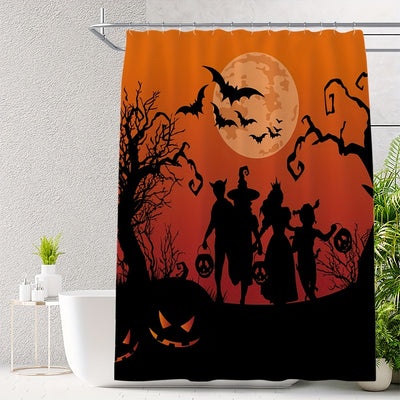 Transform Your Bathroom with our Multi-Purpose Halloween Shower Curtain - Waterproof, Heat Insulating and Stylish Room Decor