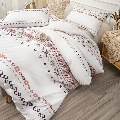 Boho Geometric Striped Square Dot Print Duvet Cover Set: Elevate Your Bedroom with Fashionable Freshness