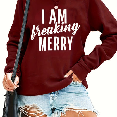 This pullover sweatshirt for women is perfect for adding a bit of festive cheer to your winter wardrobe. Made of comfortable, soft fabric, it features a classic, timeless design with a Christmas letter print.