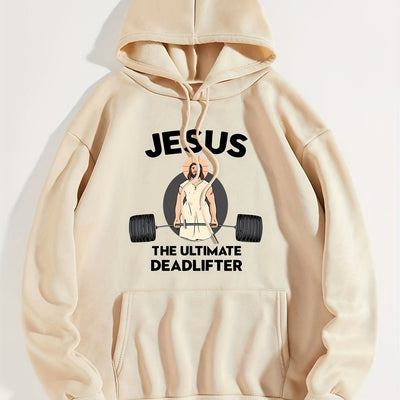 The Jesus Pattern Hoodie: Stay Warm and Stylish in this Casual Drawstring Hooded Sweatshirt for Winter/Fall Women's Clothing