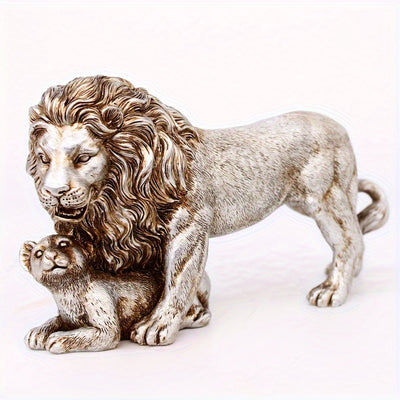 The Majestic Resin Lion and Child Statue: A Symbol of Divine Protection and Love for Your Home