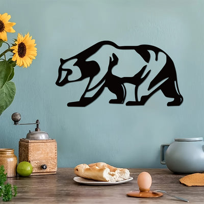 Wildlife Spirit: Metal Bear Wall Art for Office and Home Decor