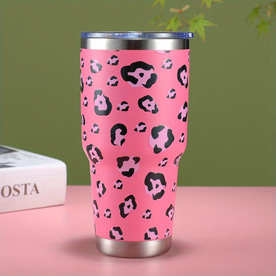 30oz Colors Leopard Stainless Steel Thermal Tumbler, Stanly Car Cups, Portable Drinking Cups, For Car, Home, Office, Summer Drinkware, Travel Accessories, Home Kitchen Items, Birthday Gifts