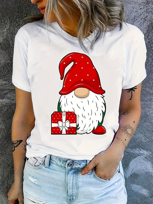 Add some festive fun to your wardrobe with our Christmas Gnome Print T-Shirt. This stylish and playful addition boasts a charming gnome print, perfect for celebrating the holiday season. Made from high-quality material, it will keep you comfortable and looking great all day long.