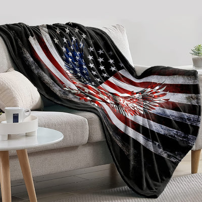 This American Flag Eagle Blanket is the perfect 4th July gift! Crafted with ultra-soft micro flannel fabric for extra warmth and comfort, this blanket is sure to make any recipient feel patriotic. Unwind and show your pride in this cozy and stylish addition to any living space