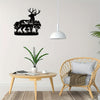 Whimsical Wildlife Metal Art Sign: Mountain Forest and Deer Design for Vibrant Wall Decor and Housewarming Gift