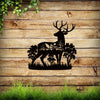 Whimsical Wildlife Metal Art Sign: Mountain Forest and Deer Design for Vibrant Wall Decor and Housewarming Gift