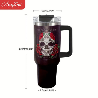 40Oz Halloween Horror Skull Tumbler, Portable Drinking Cups, For Car, Home, Office, Summer Drinkware, Travel Accessories, Home Kitchen Items, Halloween Birthday Gifts