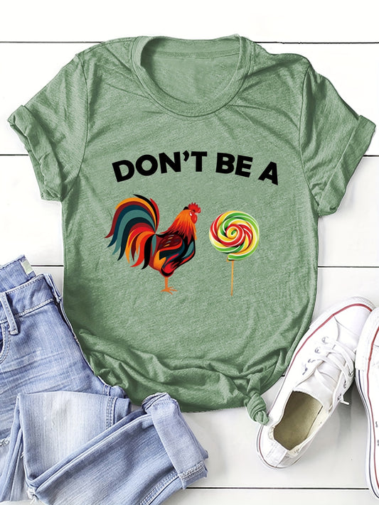 The Don't Be a Slogan Graphic T-Shirt is the perfect addition to your casual wardrobe. This trendy top for women is crafted from premium quality fabric, guaranteeing maximum comfort and breathability. The classic design and unique slogan are sure to turn heads.