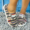 Step into Style and Comfort with Women's Colorful Geometric Print Canvas Loafers