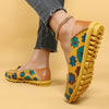 Stylish Women's Casual Yellow Flat Shoes with Flower Patterns: Lightweight and Comfortable Low Top Design