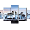 5-Piece HD Printed Animals Wolf Canvas Painting Set - Stunning Wall Art for Home Decor (No Frame)
