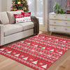 Boho Chic Christmas Rug: Festive Tree and Snowflake Design, Perfect for Kitchen, Bathroom, and Entryway Decorating - 47*63in