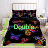 Colorful Butterfly Delight: 3-Piece Comfortable Duvet Cover Set for Vibrant Bedrooms and Guest Rooms