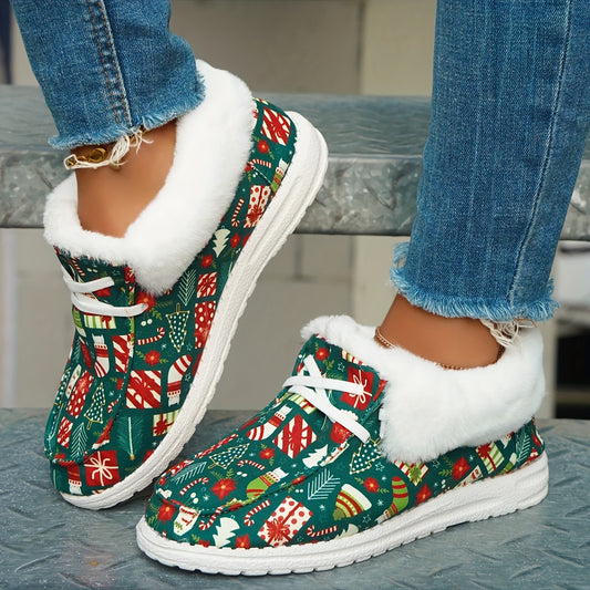 These high-quality canvas shoes are perfect for outdoor adventures! With Christmas-inspired prints and thick cotton lining, they provide cozy warmth and a festive look. The rubber sole ensures durable grip and stability in any terrain.