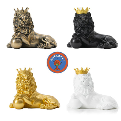 Regal Lion King Statue: Exquisite Antique Collectible Figurine for Elegant Home Decor and Memorable Gift