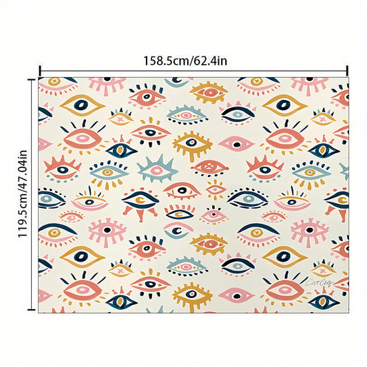 Colorful Eyes Pattern Area Rug: Anti-Slip Memory Foam Bath Mat for a Stylish and Comfortable Home
