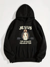 The Jesus Pattern Hoodie: Stay Warm and Stylish in this Casual Drawstring Hooded Sweatshirt for Winter/Fall Women's Clothing