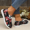 Women's Festive Santa Claus Print Canvas Shoes: Christmas-Inspired Low-top Slip-On Loafers for Casual Holiday Style