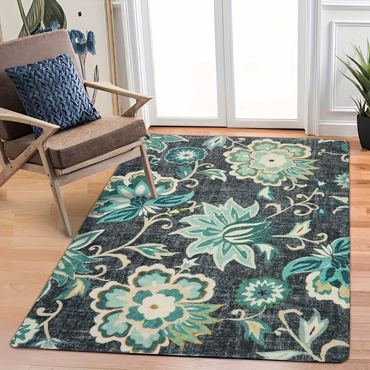 Modern Abstract Floral Square Rug: A Stylish and Practical Addition to Your Home Decor
