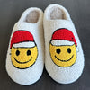 Festive Cartoon Christmas Deer Print Slippers: Slip-On, Non-Slip, Warm and Cozy Indoor Shoes