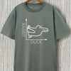 Creative Rabbit and Duck Pattern T-Shirt: Men's Casual Street Style Stretch Round Neck Tee Shirt for Summer