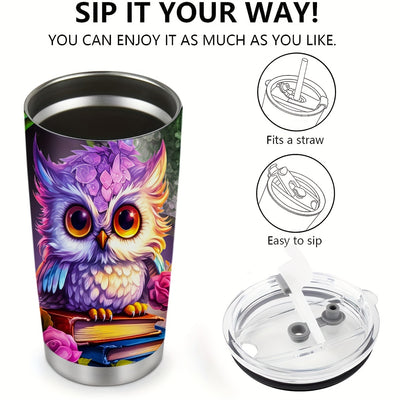 20oz Adorable Owl Tumbler: A Perfect Personalized Gift for Women, Girls, and Animal Lovers