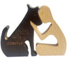 Forever Remembered: Wooden Dog Cat Family Statue - Thoughtful Memorial Gifts for Loss of Dog or Puppy