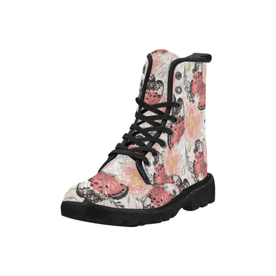 Butterfly Boots, Pink Butterfly Shoes Martin Boots for Women