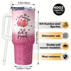 Stay hydrated on-the-go with the Flamingo Paradise Insulated Tumbler. With a 40oz capacity and handle for easy carrying, this travel mug keeps your beverages refreshing and cool for longer. Plus, the included straw makes it easy to sip and enjoy your drinks on the move. Perfect for any adventure!