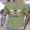 Buzzy Christmas Cheer: Men's Trendy T-Shirt for Stylish Summer Outdoor Looks - Ideal Gift for Men