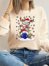 Festive Christmas Deer Print Pullover Sweatshirt: A Cute and Cozy Addition to Women's Winter Wardrobe