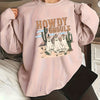 Ghostly Art Letter Print Plus Size Halloween Sweatshirt for Women - Spooky Casual Style!