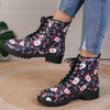 Festive Footwear: Women's Santa Claus Print Short Boots for a Stylish Christmas