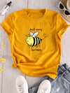 Buzzy Bee Cartoon Crew Neck T-Shirt: A Fun and Stylish Addition to Your Spring/Summer Wardrobe