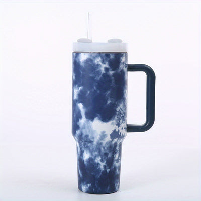 40oz Galaxy Sky Pattern Tumbler with Lid and Handle - Perfect Birthday Gift for Home and Kitchen