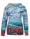 Floral Majesty: Stylish and Comfy Kangaroo Pocket Hoodie for Women