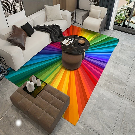 Rainbow Dreams: Crystal Velvet Area Rug for a Vibrant Living Space