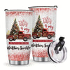 Cozy Christmas Movie Watching Tumbler - Stainless Steel Insulated Coffee Mug for the Holiday Season! Perfect gift for Christmas, adorned with a festive red truck design!